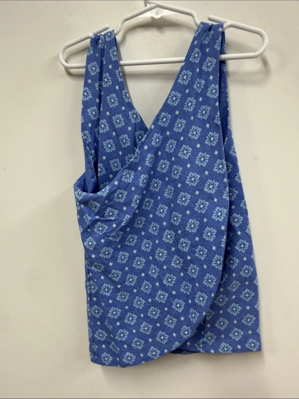 Sigrid Olsen Blue Printed Two-Piece Tank and Wide-Leg Set M 7/8